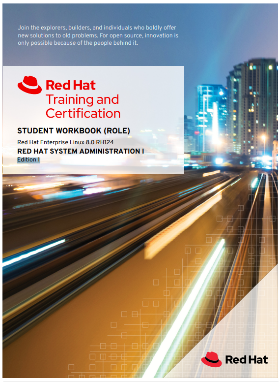 Cover of RedHat Administation 1 rh124
